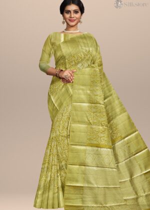 Lime Radiance Kanjivaram Silk Saree