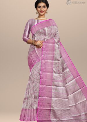 Lilac Whisper Kanjivaram Silk Saree