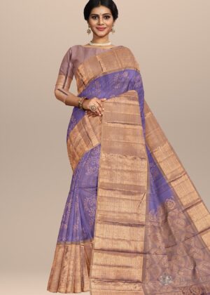 Glimmering Lavender Grace Handwoven Saree