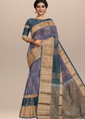 Timeless Blue Artisans Crafted Handwoven Saree