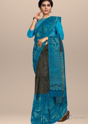 Royal Blue Woven Design Silk Saree