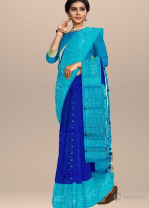 Ocean Blue Festive Silk Saree