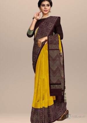 Luxury Ethnic Mustard Weave Silk Saree