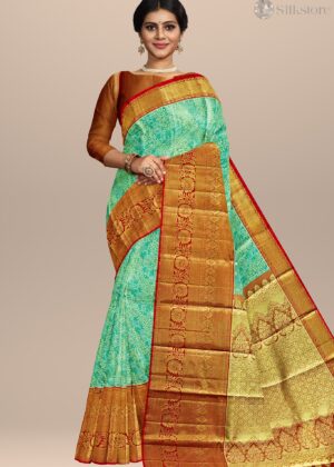 Classic Red Gold & Green Royal Weave Silk Saree