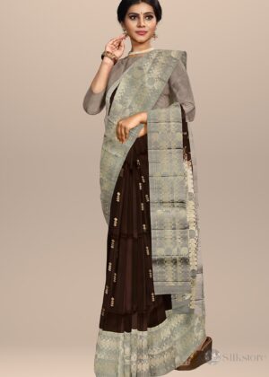 Brown Tones Kanchipuram Silk Saree
