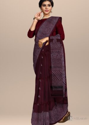 Timeless Threads with Silver Zari Work Silk Saree