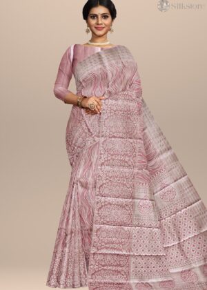 Rose Mist Royale kanjivaram Silk Saree